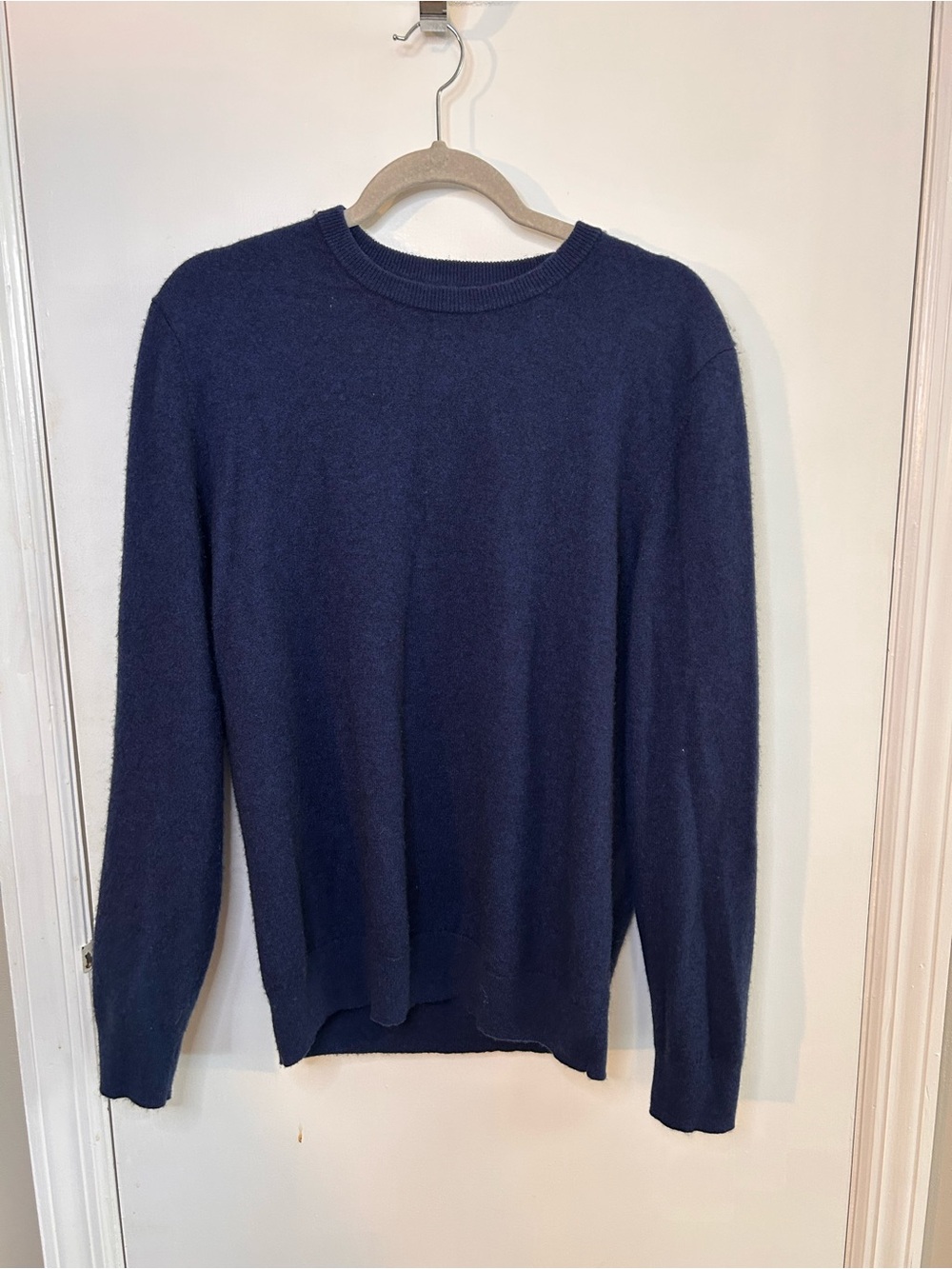 THE COMMONS BLUE 100% CASHMERE CREW NECK SWEATER SIZE LARGE